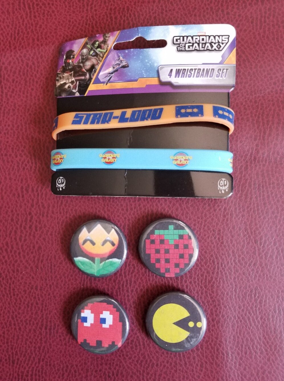 Marvel Guardians of the Galaxy Wristband Set Blue Orange Star Lord 80s Wristband